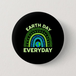 Earth Day Everyday Earth Day Environmental Rainbow 6 Cm Round Badge
