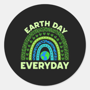 Earth Day Everyday Earth Day Environmental Rainbow Classic Round Sticker