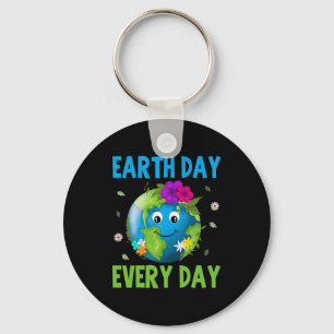 Earth Day Everyday Environment Conservation Cute E Key Ring