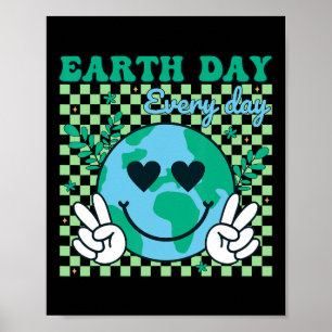 Earth Day Everyday Environment Kids Girls Boys Tea Poster