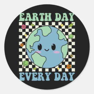 Earth Day Everyday Environmental Awareness Earth D Classic Round Sticker
