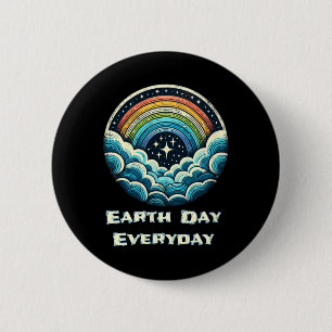 Earth Day Everyday Globe Rainbow Earth Day Awarene 6 Cm Round Badge