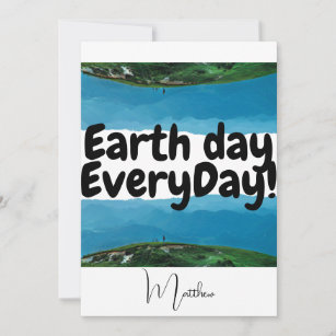 earth day everyday, go green, elegant art science card