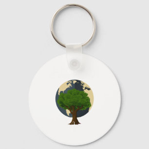 Earth Day Everyday Go Green Elegant Art Science T Key Ring
