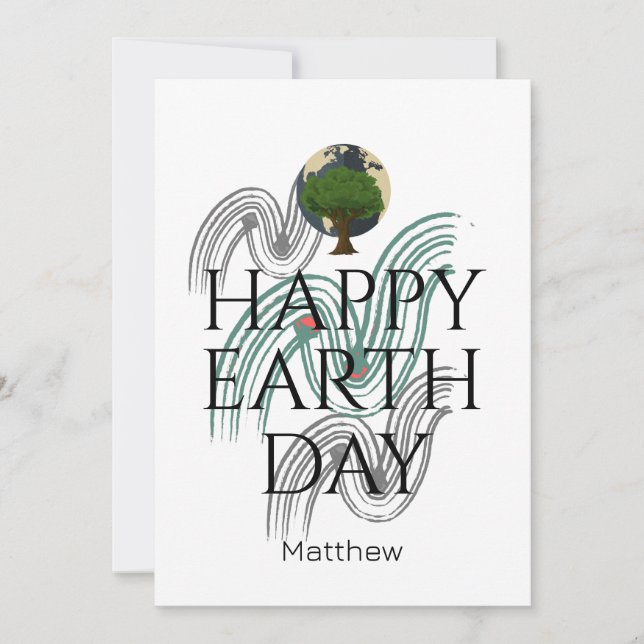 earth day everyday, go green, Save Our Planet Card (Front)