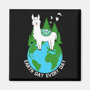 Earth Day Everyday Llama Cool Pro Environment Love Magnet