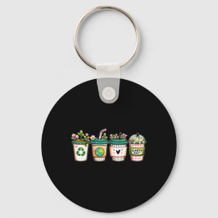 Earth Day Everyday Paper Cup Save Planet For Coffe Key Ring