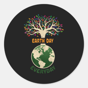 Earth Day Everyday Planet Anniversary Nature Tree Classic Round Sticker
