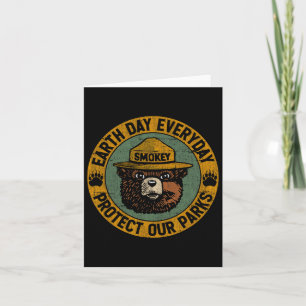 Earth Day Everyday Protect Our Parks Bear Vintage Card