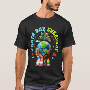 Earth Day Everyday Protect Our Planet Heart Hand T-Shirt