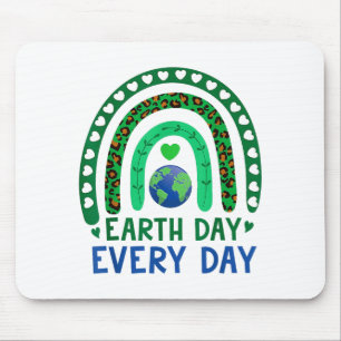 Earth Day Everyday Rainbow Cute Earth Heart Earth  Mouse Pad