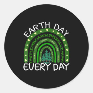 Earth Day Everyday Rainbow Design Earth Day Classic Round Sticker