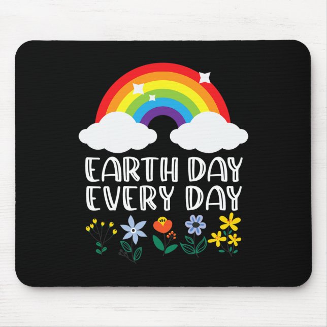 Earth Day Everyday Rainbow Flower Earth Day Save N Mouse Pad (Front)