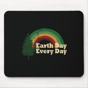 Earth Day Everyday Rainbow Pine Tree Mouse Pad