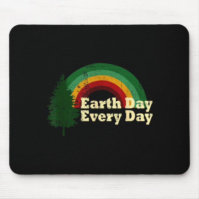 Earth Day Everyday Rainbow Pine Tree  Mouse Pad (Front)
