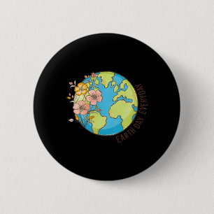 Earth Day Everyday Retro Environmental Shirt Women 6 Cm Round Badge
