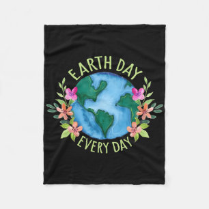 Earth Day Everyday Retro Environmental Shirt Women Fleece Blanket