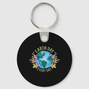 Earth Day Everyday Retro Environmental Shirt Women Key Ring