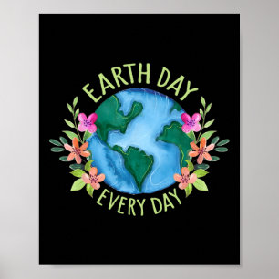 Earth Day Everyday Retro Environmental Shirt Women Poster