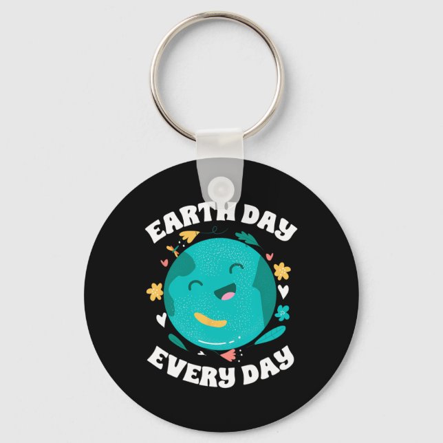 Earth Day Everyday Save The Planet  Key Ring (Front)