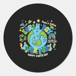 Earth day everyday save the planet nature lover classic round sticker