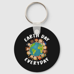Earth Day Everyday Shirt Kids Girl Toddler Cute Ea Key Ring