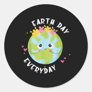 Earth-day Everyday Shirt Kids Girl Women Teacher C Classic Round Sticker