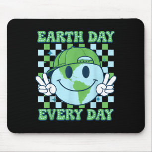 Earth day everyday smile face planet cap men women mouse pad