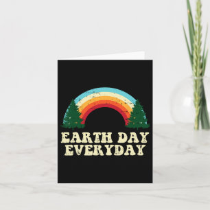 Earth Day Everyday Trees Rainbow Retro Environment Card