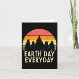 Earth Day Everyday Trees Retro Nature Environmenta Card