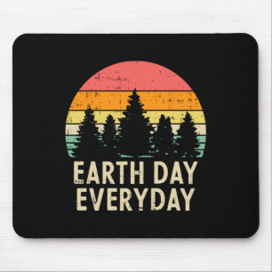 Earth Day Everyday Trees Retro Nature Environmenta Mouse Pad