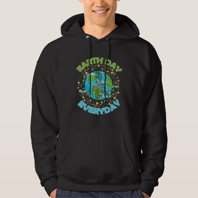 Earth Day Everyday World Global Peace Environment Hoodie (Front)