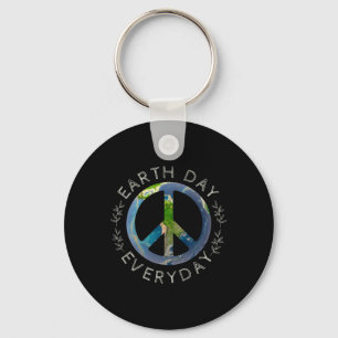 Earth Day Everyday - World Global Peace On Earth S Key Ring