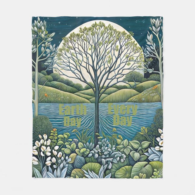 Earth Day Fleece Blanket (Front)