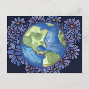 Earth Day Florals Flower Earthy Nature Lovers Postcard