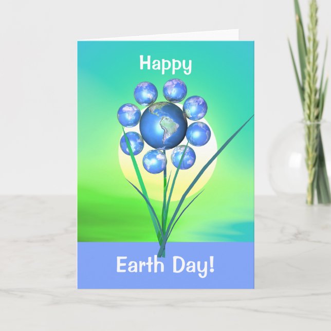 Earth Day Flower Greeting Card (Front)