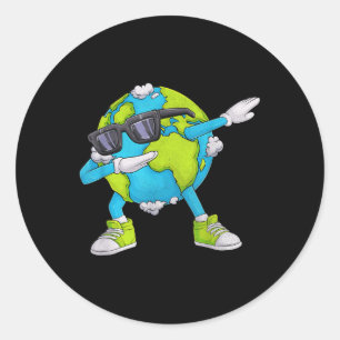 Earth Day Funny Dab Dabbing Earth Day Design Kids Classic Round Sticker