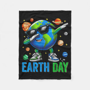 Earth Day Funny Dab Dabbing Earth Toddler Boys Kid Fleece Blanket