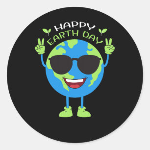 Earth Day Funny Earth Day Birthday Kids Boys Girls Classic Round Sticker