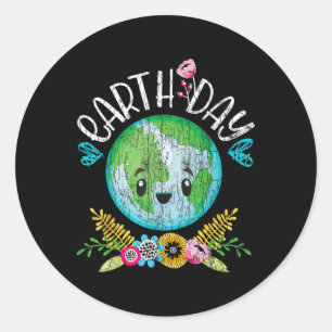 Earth Day Funny Graphic Shirt Cute Earth Day For K Classic Round Sticker