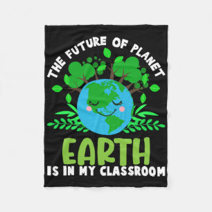 Earth Day Future Clroom Funny Teachers - Earth Smi Fleece Blanket