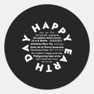 Earth Day Global Multilingual Classic Round Sticker