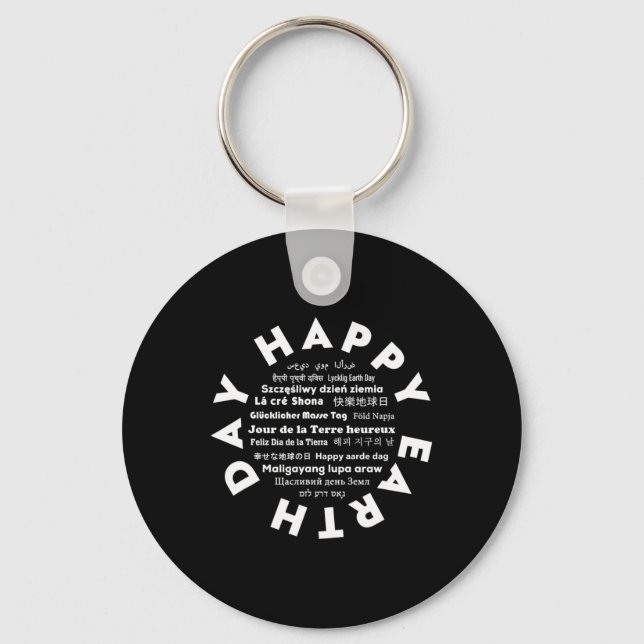 Earth Day Global Multilingual  Key Ring (Front)