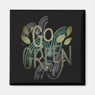 Earth Day Go Green Art Simple Elegant Custom T Shi Magnet