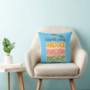 earth day, go green, art simple elegant science cushion