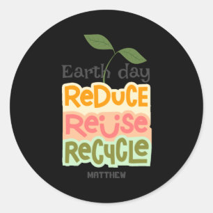 Earth Day Go Green Art Simple Elegant Science T Sh Classic Round Sticker