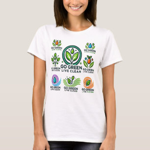 Earth Day Go Green, Live Clean Women's Basic T-Shirt