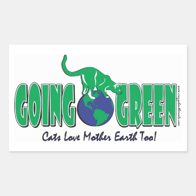 Earth Day/Go Green Rectangular Sticker (Front)