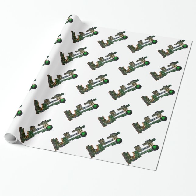 Earth Day Go Green Wrapping Paper (Unrolled)