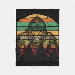 Earth Day Gorilla Vintage Pine Tree Men Women Kids Fleece Blanket